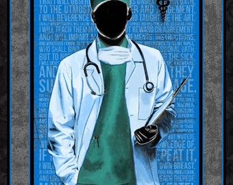Male Doctor Panel Emergency Workers Essential Workers 23in x 44in Panel by Sykel
