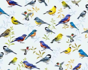 Song Birds Digital by Abraham Hunter for P & B Textiles