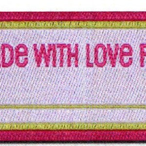 Made with Love For Pink Sewing Labels Quilting Labels BL-LL2586