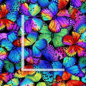 Multi Colored Butterflies, Butterfly Magic by Chong A Hwang For Timeless Treasures