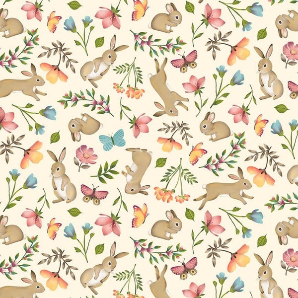 Bunnies & Butterflies Garden Bunny Blossoms Collection From Timeless Treasures