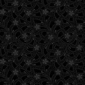 Black Flower Toss From RJR Fabrics Black Tie Fabric Sold by the Yard