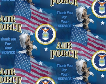 US Air Force Military Thank You For Your Service Flags Print Sykel Enterprises Air Force Military Cotton Fabric