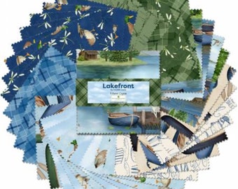 Lakefront 5in Charm Squares, 5 Karat Crystals by Danielle Leone for Wilmington Prints