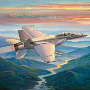 Airplane Flying into the Sunset, Sunset Sortie 36in Panel Digitally Printed From Four Seasons David Textiles