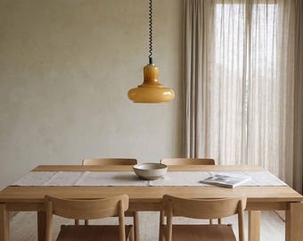 Vintage Opalglas Zugpendelleuchte SOLRING | Space Age Pendelleuchte | 70er Jahre Designlampe