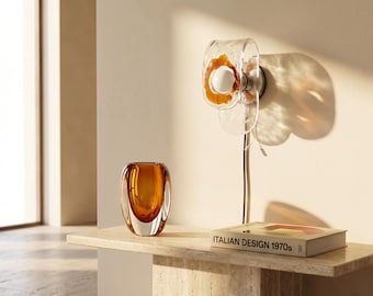 Vintage wall lamp | Carlo Nason for Mazzega | Murano glass | Italian design lamp | 1970s | Space Age | Mid-Century Modern