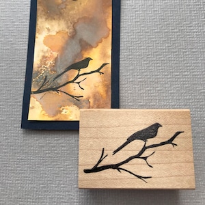 Bird on a Branch Rubber Stamp
