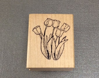 Rubber Stamp Tulips