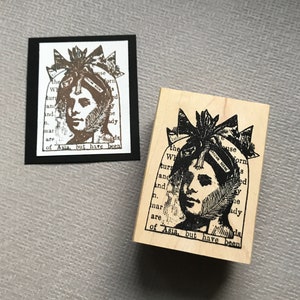 Indian Man Collage Wood Mounted Rubber Stamp