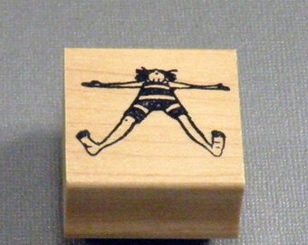 Sun Worshipper Little Lady Rubber Stamp