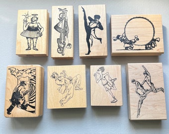 Rubber Stamp Pick Your Funny Performing Men Wood Mounted Rubber Stamp