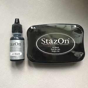 StazOn Ink Pad, Permanent Ink Pad, Permanent Black Stamp Pad, Solvent Based  Ink Pad, Black Ink Pad, StazOn Black Ink Pad, (Jet Black)