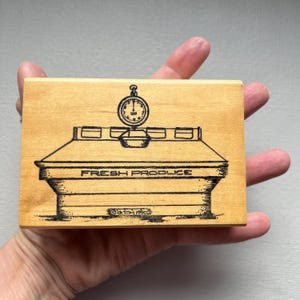 Rubber Stamp Farm Produce Stand Vintage Wood Mounted Stamp 1991