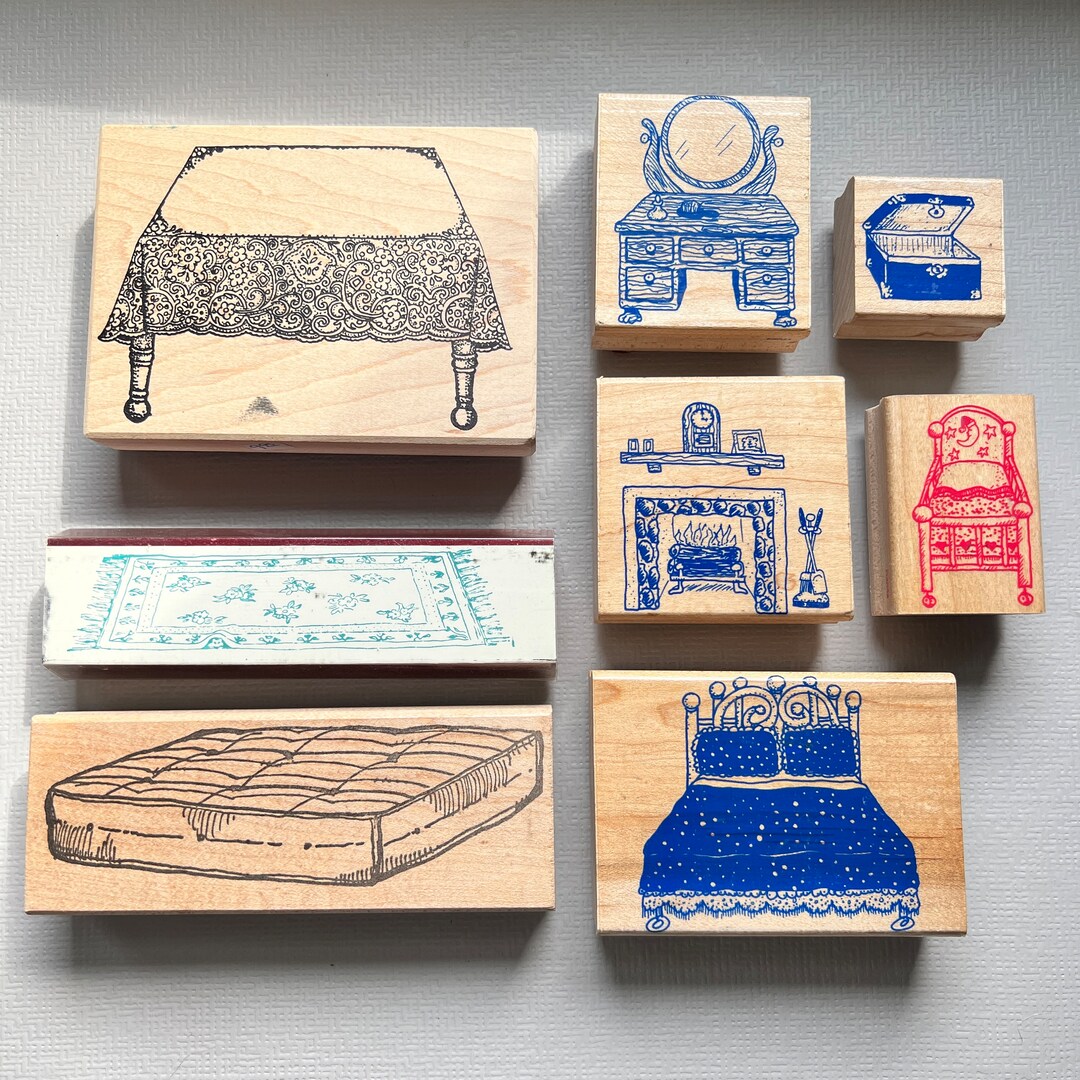 Vintage Rubber Stamp Pick Your Furniture Wood Mounted Stamps Etsy