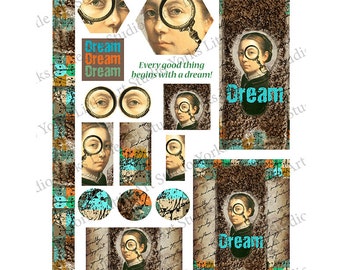 Digital Download Renaissance Lady Dream Art Journaling Collage Sheet