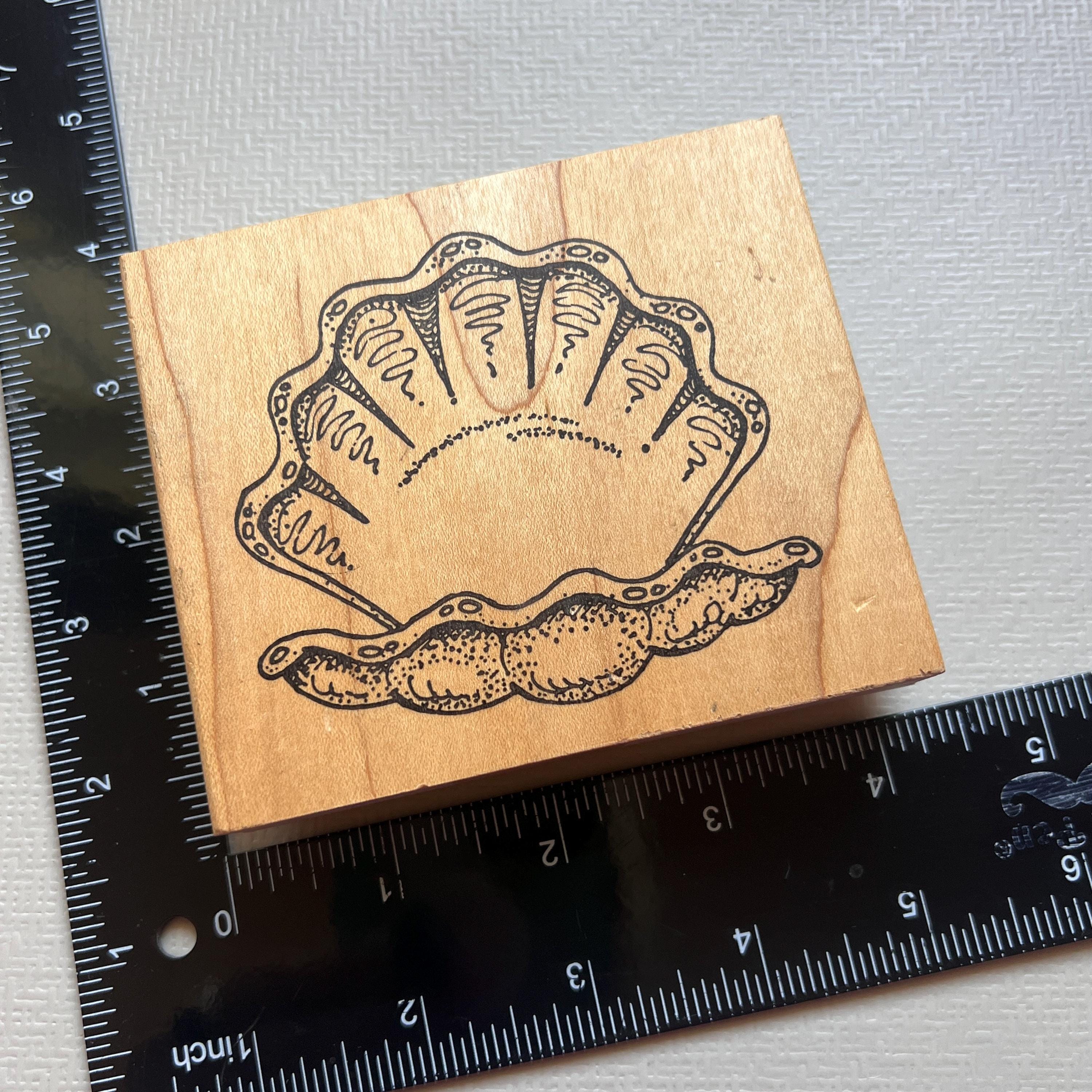 Shell Stamping Vintage Rubber Stamp Beach, Fish, Crab, Lighthouse, or Seashell Wood ...