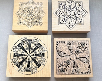 Vintage Large Pattern Backgrounds Wood Mounted Rubber Stamps