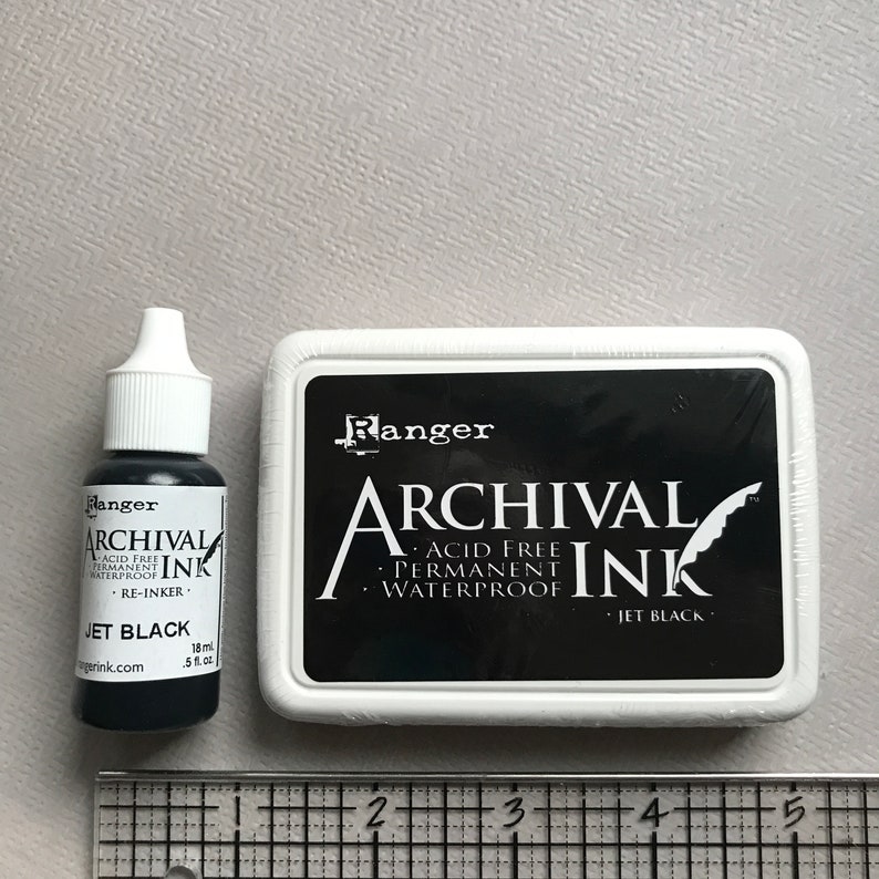 Ranger Archival Jet Black Ink Stamp Pad or Jet Black Reinker Etsy
