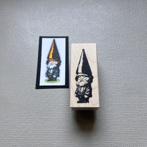 Little Gnome Man Rubber Stamp, Wood Mounted Stamp from Wendy York