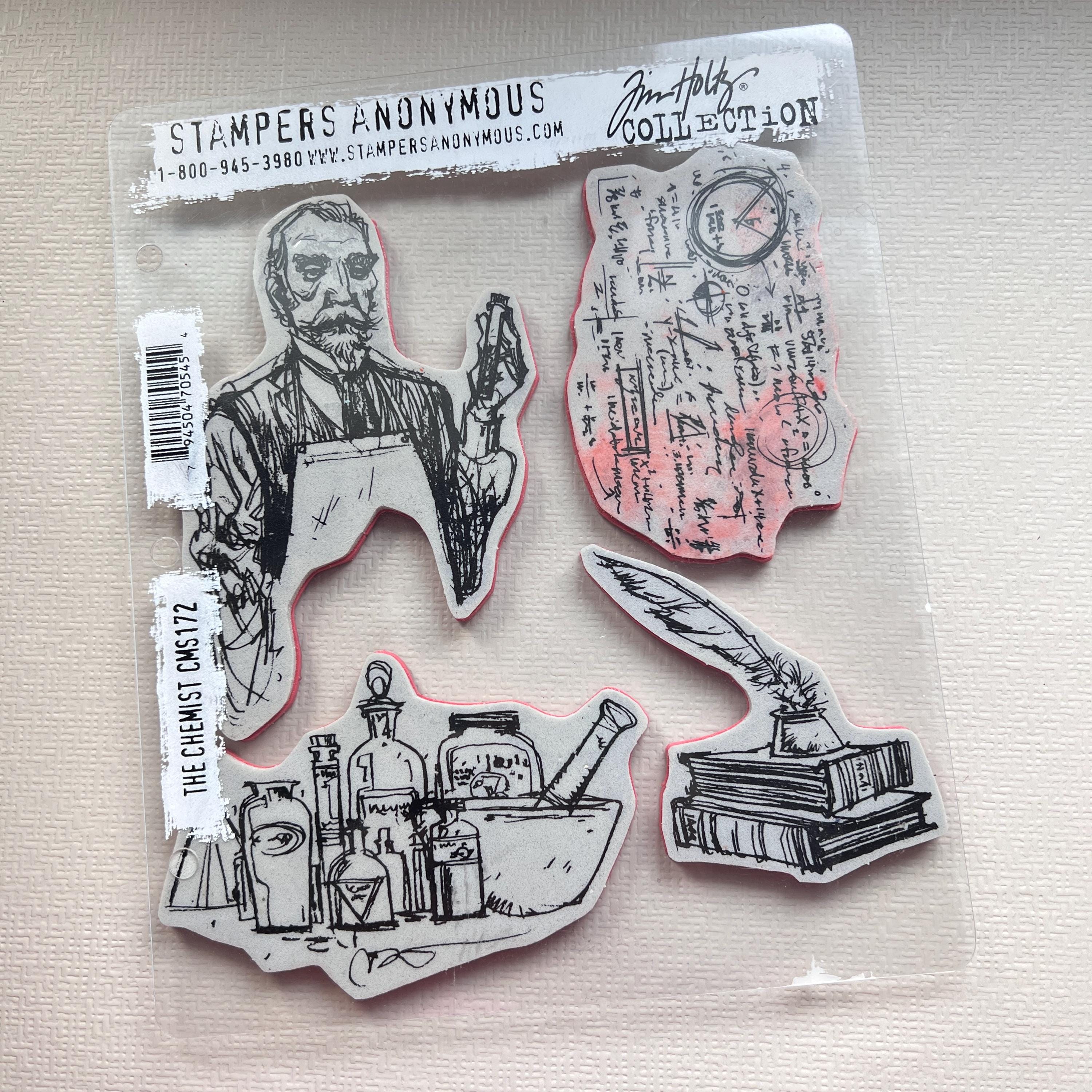 Tim Holtz スタンプ まとめ売り Tim Holtz Rubber Stamp Set the Chemist Collage From the Stampers