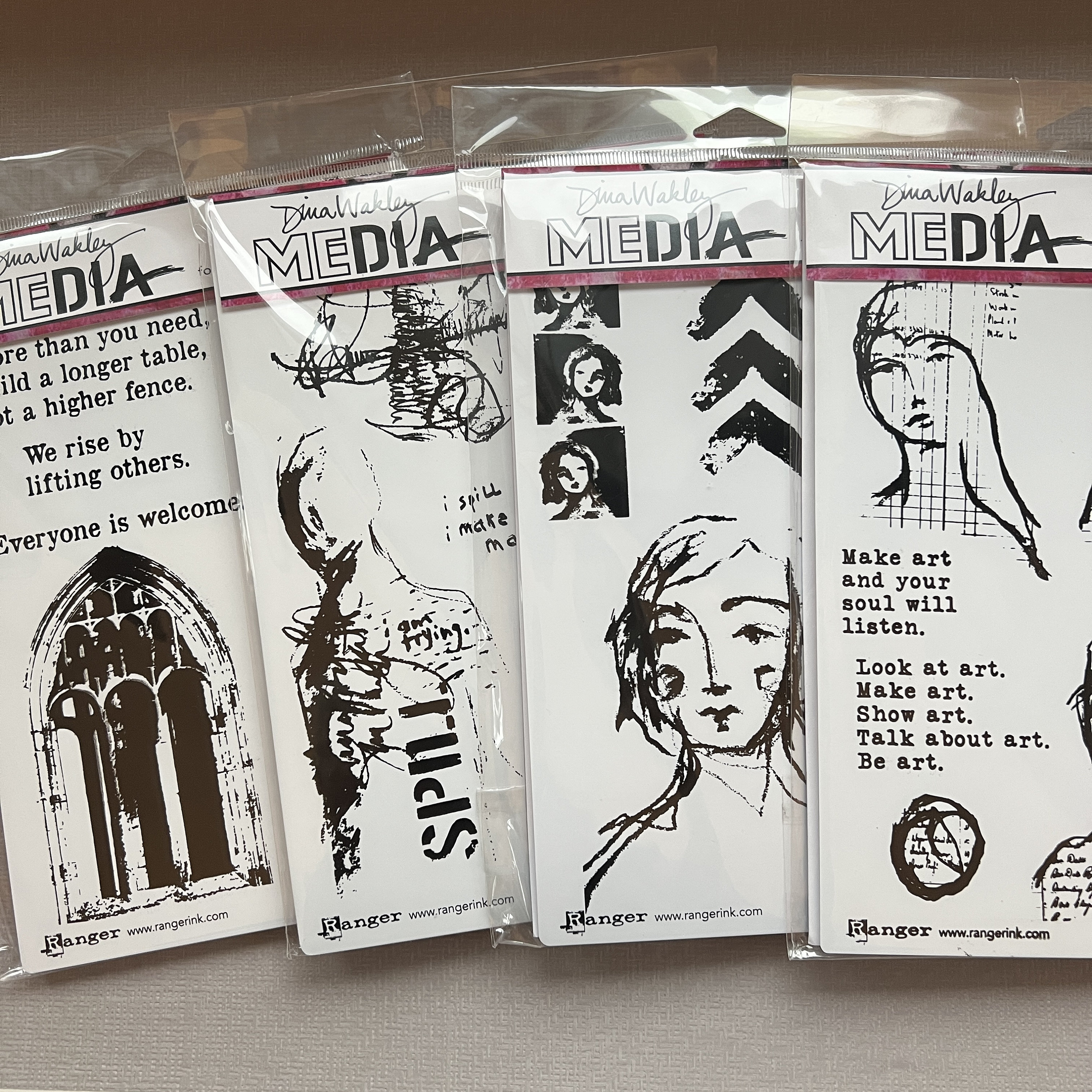 Dina Wakley Media Cling Stamps 6 Inch X 9 Inch-Face In The Crowd 