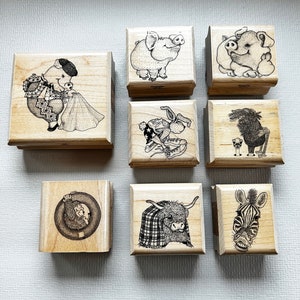 Vintage Pick Your Animal Pig, Rabbit, Ostrich, Monkey, Bull or Zebra from Mostly Animals