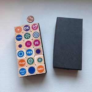 Rubber Stamp Set Hero Arts 18 Tiny Circle Vintage Wood Mounted Stamps