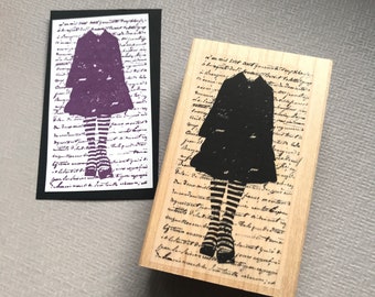 Fashion Coat Collage Rubber Stamp or Unmounted RubberStamp or EZ Cling Stamp Collage Rubber Stamp