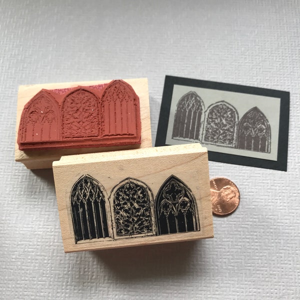 Medieval Gothic Door Border Rubber Stamp