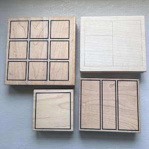 Vintage Rubber Stamp Huge Postal Frames Panels Wood Mounted Rubber Stamps