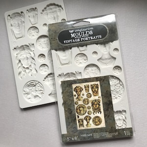 Prima Redesign Decor Moulds® – Finnabair Mould Vintage Portraits  – 1 PC, 5×8 IN – Mixed Media Mold