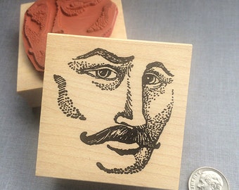 Male Face Rubber Stamp