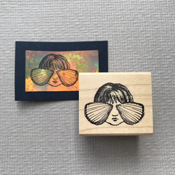 Winged Girl Rubber Stamp