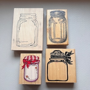 Vintage Rubber Stamp Pick Your Jar Wood Mounted Stamp