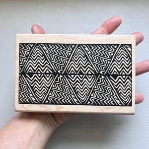 Rubber Stamp Vintage Tribal Fabric Pattern Background Wood Mounted Stamp from Stamp in the Hand