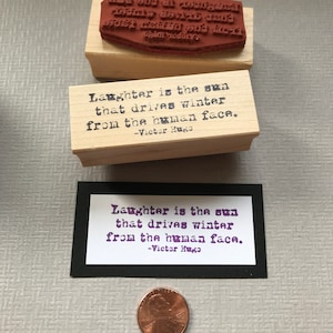 Laughter is the Sun Victor Hugo Saying Rubber Stamp