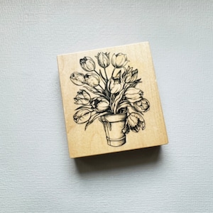 Vintage Rubber Stamp PSX Tulip Flower Bouquet Stamp