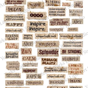 Digital Download of 3 Pages full of Words for Mixed Media Art
