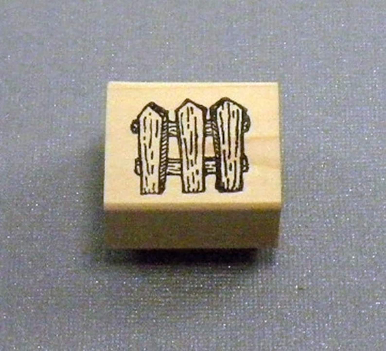 Picket Fence Rubber Stamp Etsy