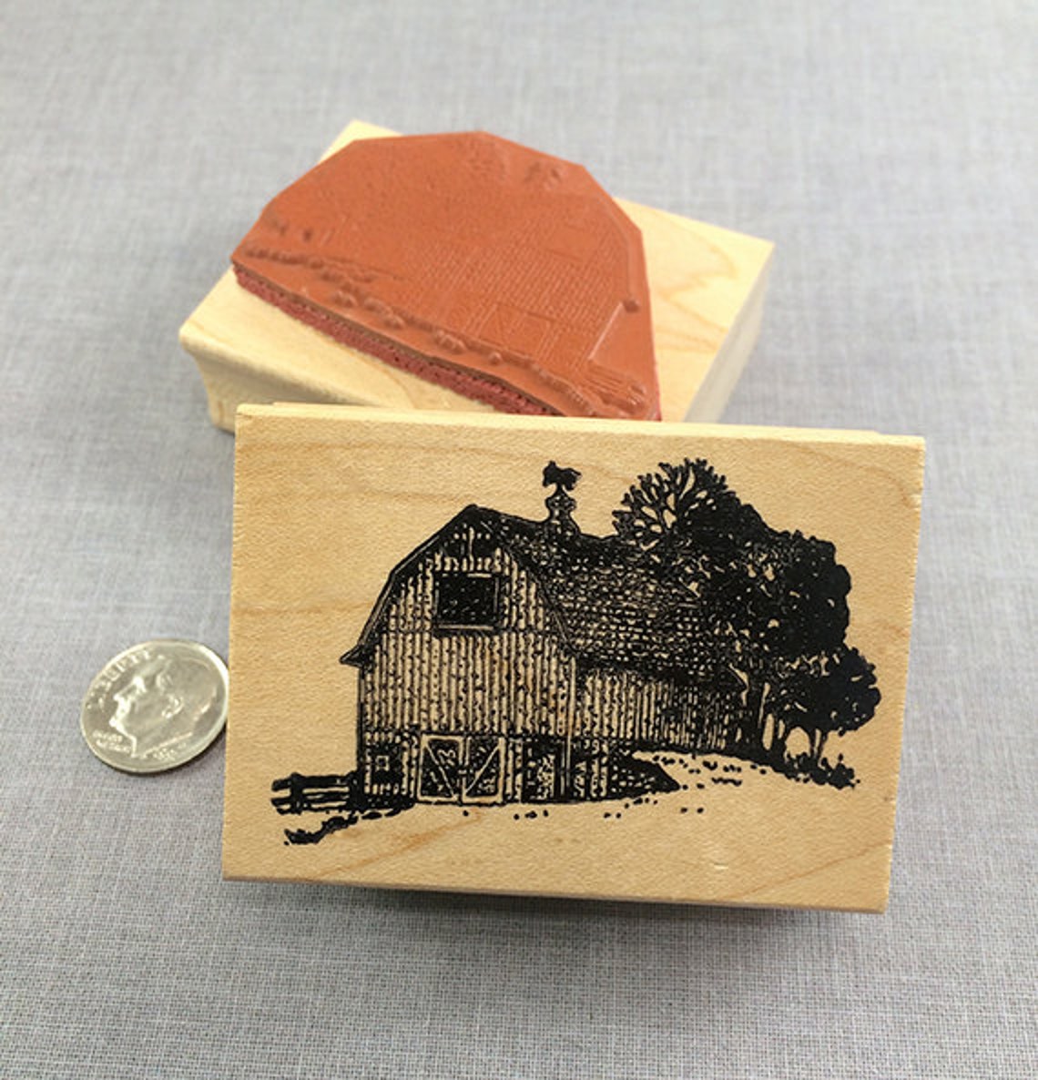 Large or Small Barn Rubber Stamp Etsy