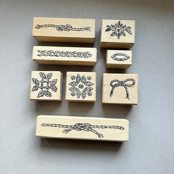 Vintage Rubber Stamp Rope Art Knot Pattern Stamps from Too Much Fun Stamp Company