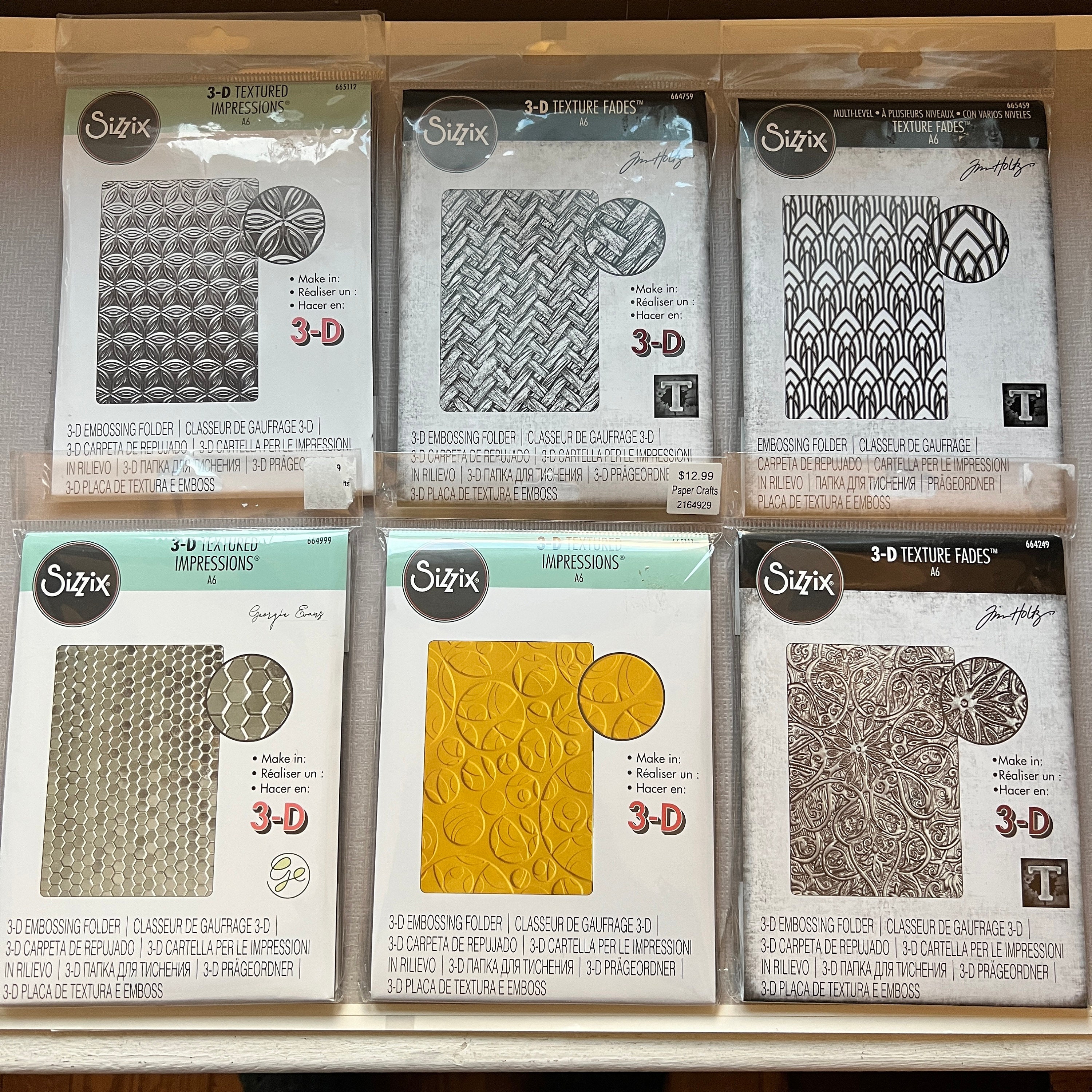 Sizzix Textured Impressions Embossing Folders 2PK - Vintage Buttons Set