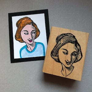Lady Rubber Stamp Artistic Rubber Stamp