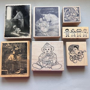 Rubber Stamps Children Designs Wood Mounted Rubber Stamps
