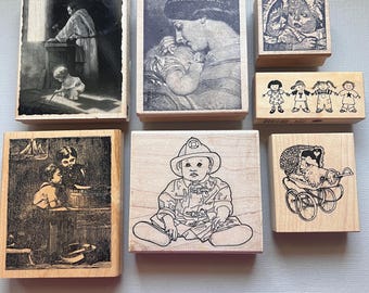 Rubber Stamps Children Designs Wood Mounted Rubber Stamps