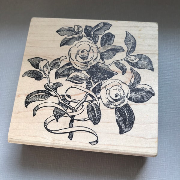 Vintage Rubber Stamp Large Ranunculus Flower from Magenta Company