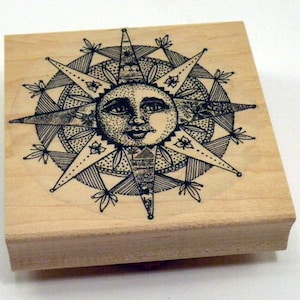 Collage Sun Rubber Stamp