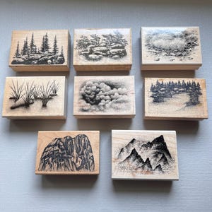 Tampons en caoutchouc Vintage Stampscapes Outdoor Nature Landscape Scene