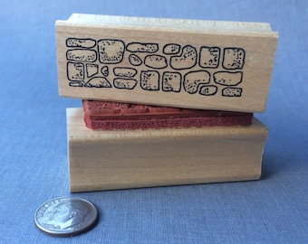 Stone Wall Rubber Stamp
